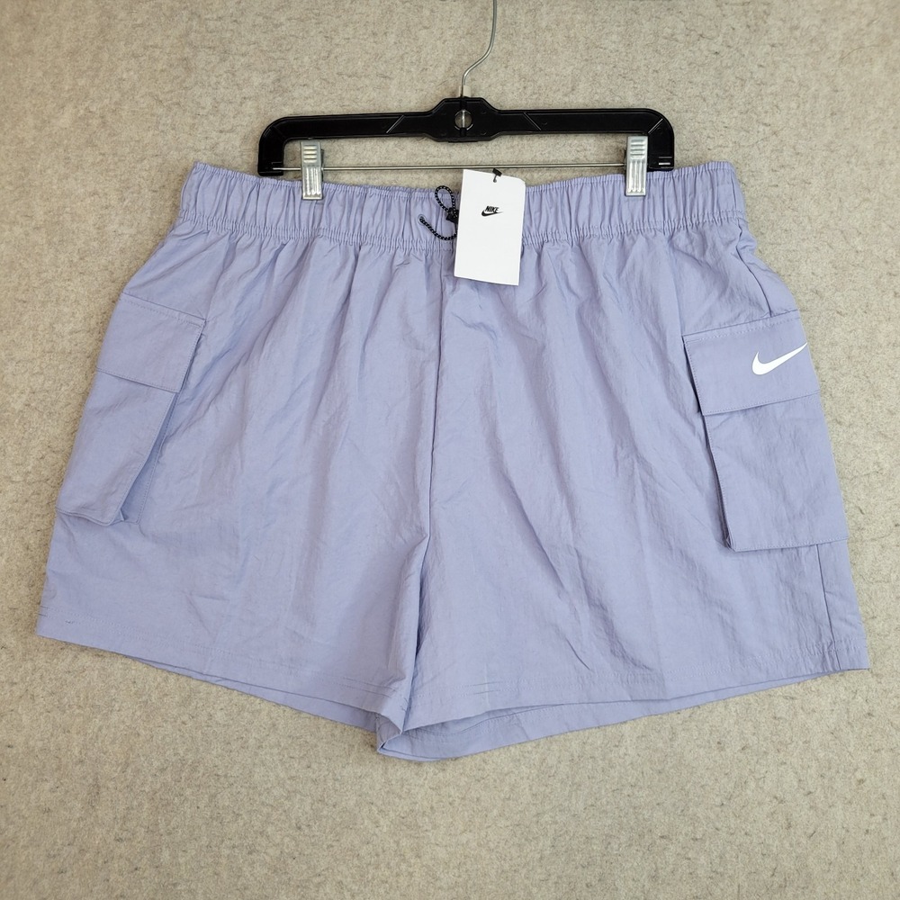 Nike Women 1X 3.5" Nylon Cargo Shorts High Rise Purple Active Stretch DN5012-519